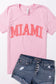 Miami Distressed Graphic Tee Pink