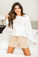 Bride Varsity White Cropped Corded Graphic Sweatshirt